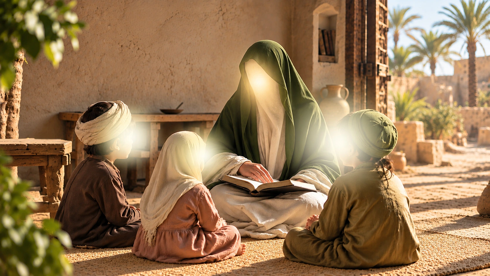 Fatimah al-Zahra as a mother with her children